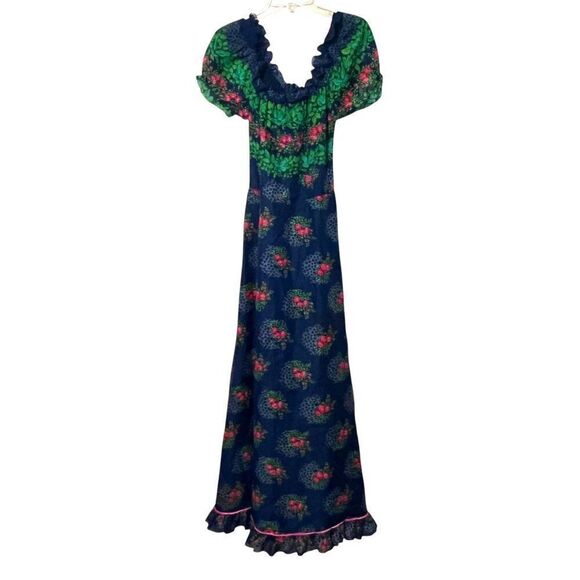 Kleemeier Hof Vintage 70's Maxi Dress, Boho, Hippie Chic, Floral Print Sz 40 - Picture 1 of 14